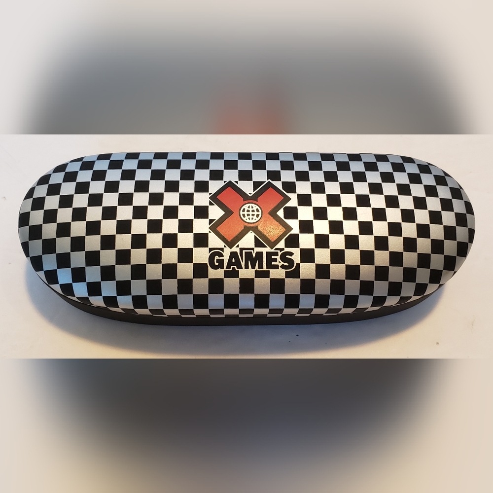 X Games Sunglasses Glasses Hard Case Checkered Red X